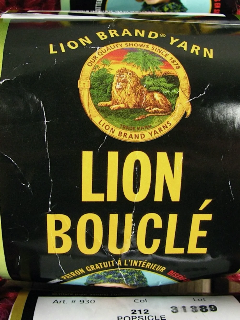 Lion Brand Boucle Yarn Super Bulky Size 6 Popsicle Reds Purple 57yd Lot of 3